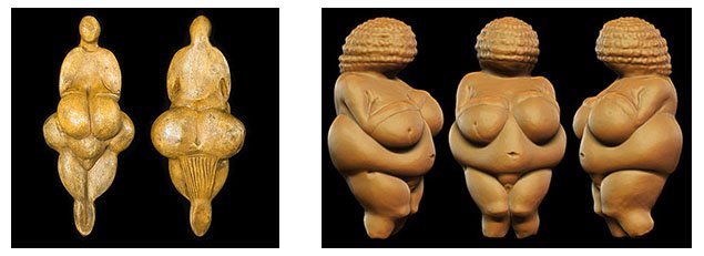 Skulpturen - Venus de Lespugue y Venus de Willendorf